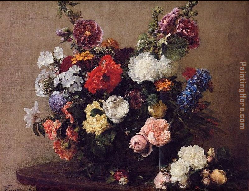 Henri Fantin-Latour Bouquet of Diverse Flowers